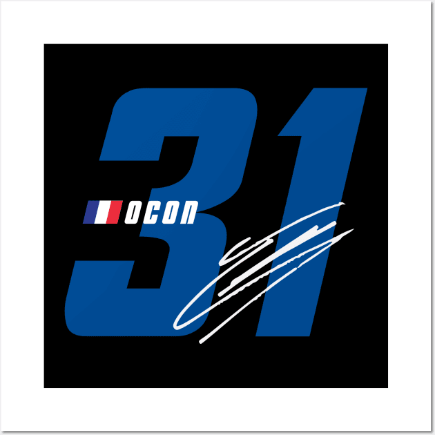 Esteban Ocon 31 Signature Number Wall Art by petrolhead